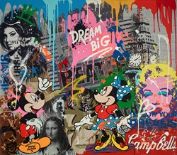 Dream Big Minnie and Mickey by Yuvi - Original Painting on Stretched Canvas sized 39x34 inches. Available from Whitewall Galleries